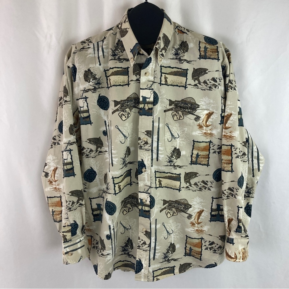 FISHING Wrinkle Free Short Sleeve Button-Up Shirt - Picture 6 of 9